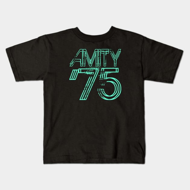 Amity '75 Blue Origins Kids T-Shirt by TheDaintyTaurus